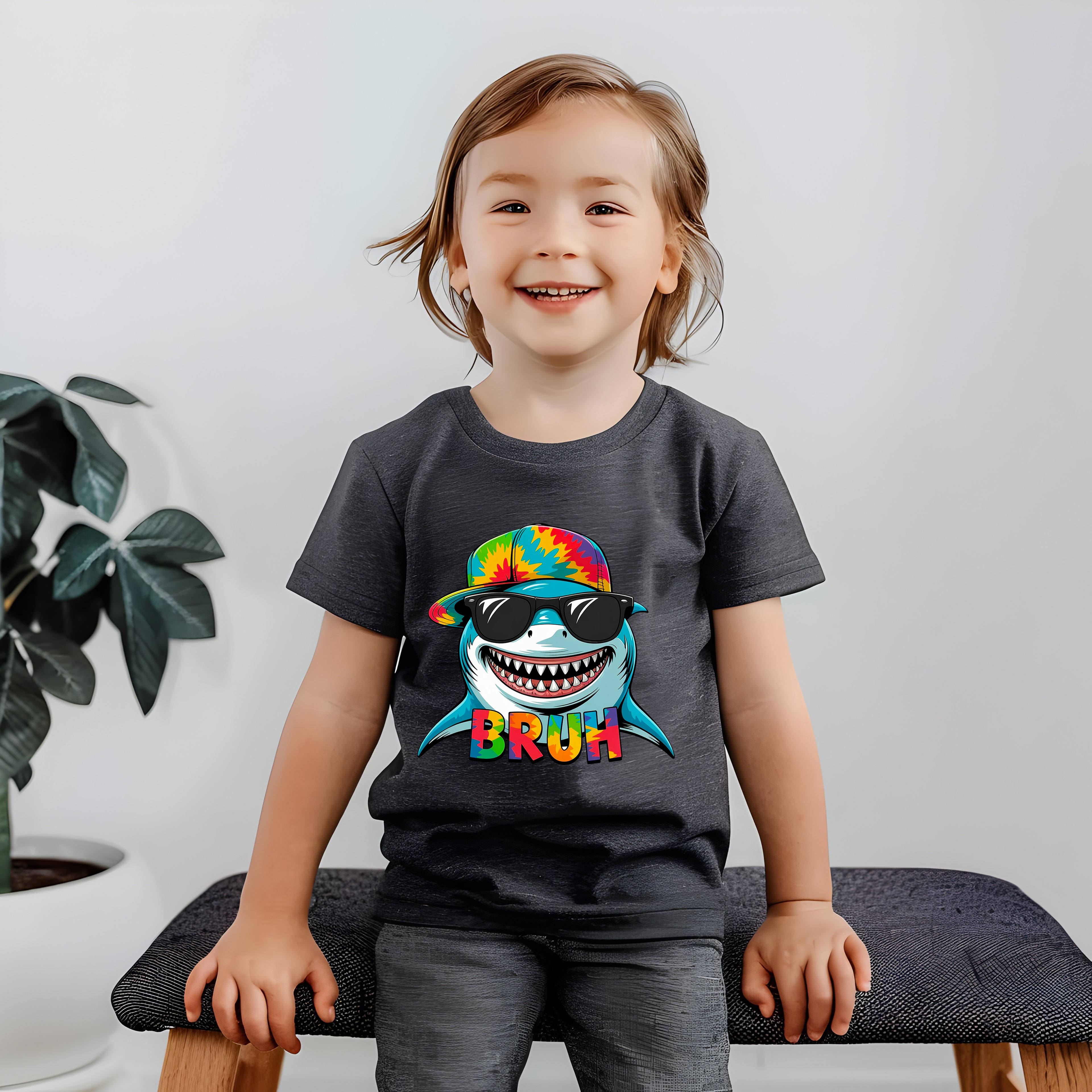 Bruh Shark Tie-Dye Hat – 8.0" DTF Transfer