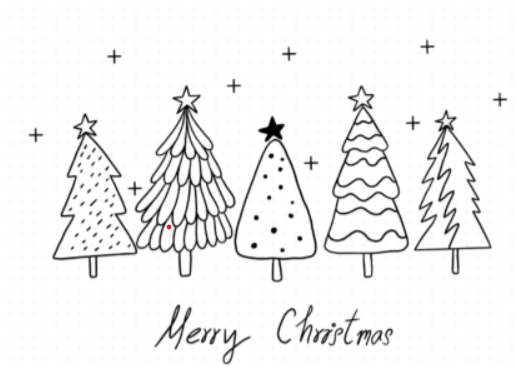 Minimalist Christmas Tree Line Art DTF Transfer – 11" Merry Christmas Print