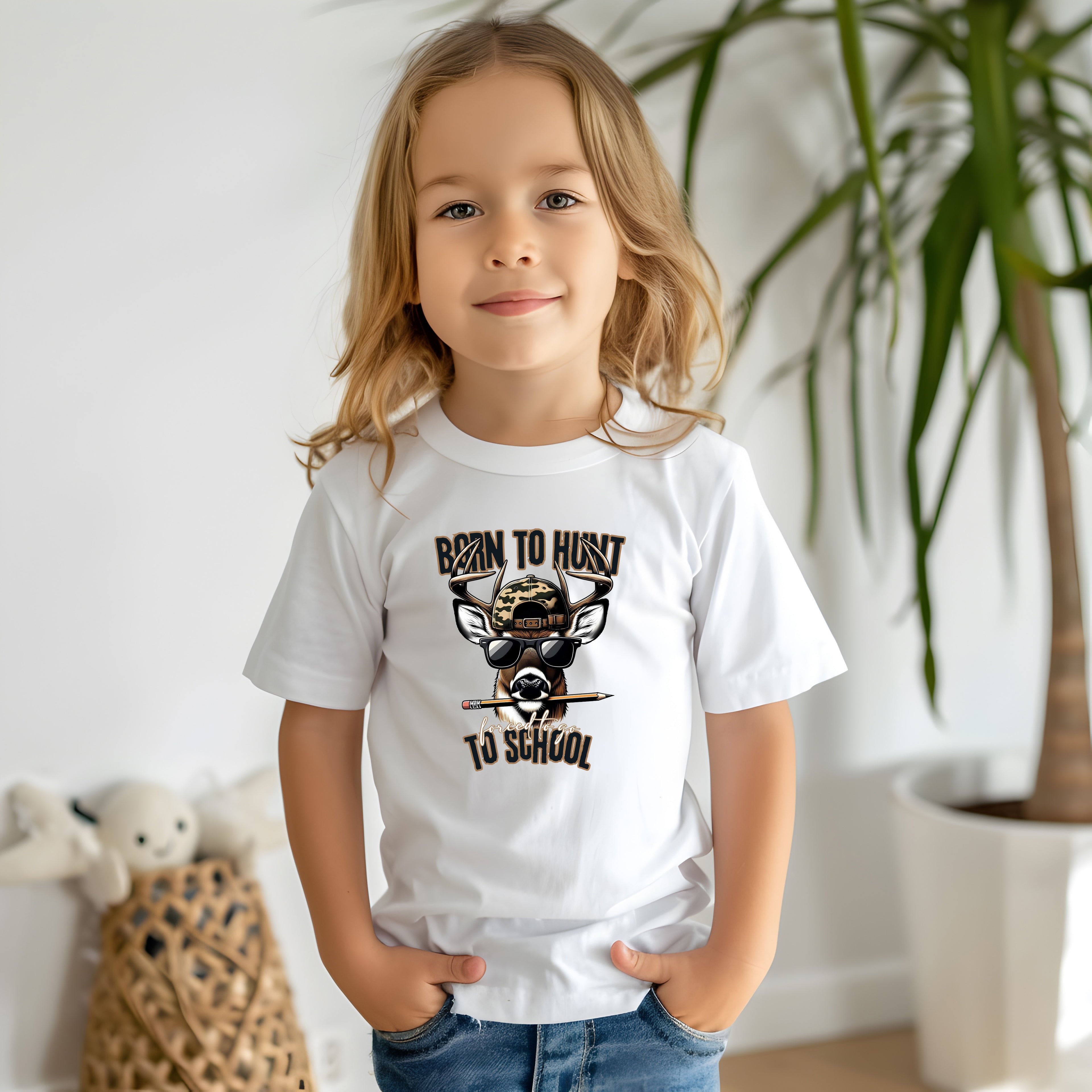 Born to Hunt Forced to Go to School – 8" DTF Transfer