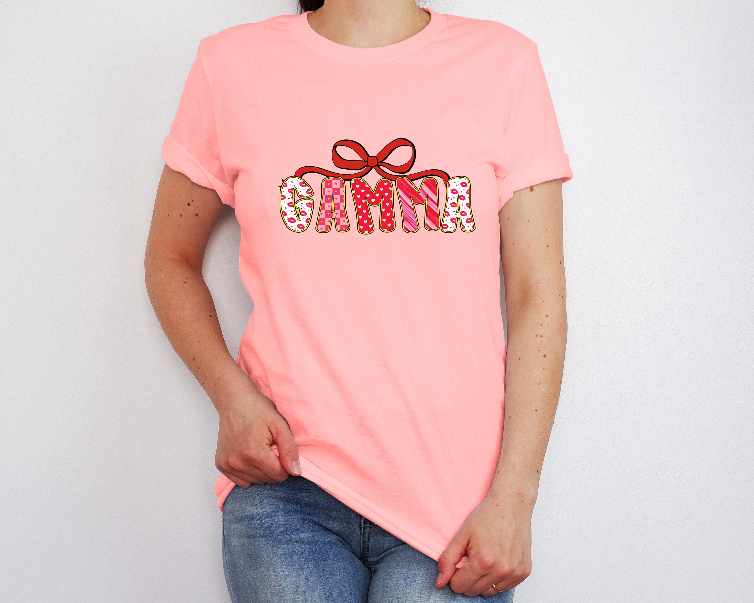 Valentine’s Bow Family Name DTF Heat Transfer | Auntie, Nana, Grams, Gamma