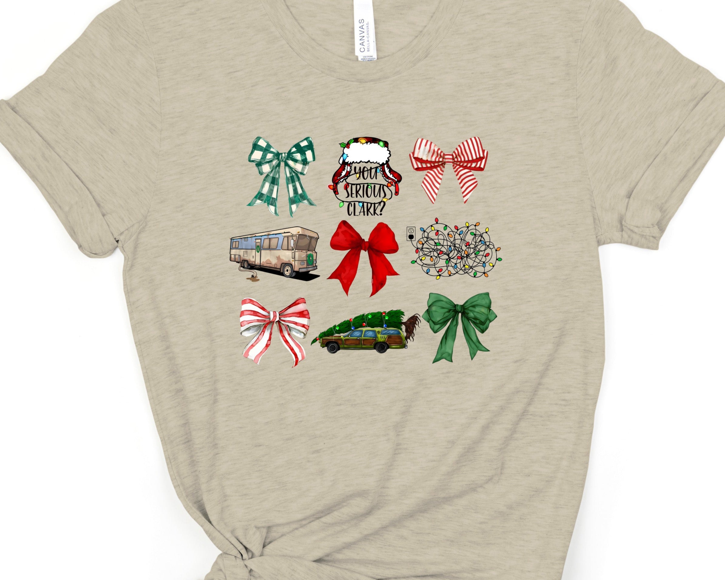 Christmas Bow & Movie Themed DTF Transfers – 11" Holiday Bundle