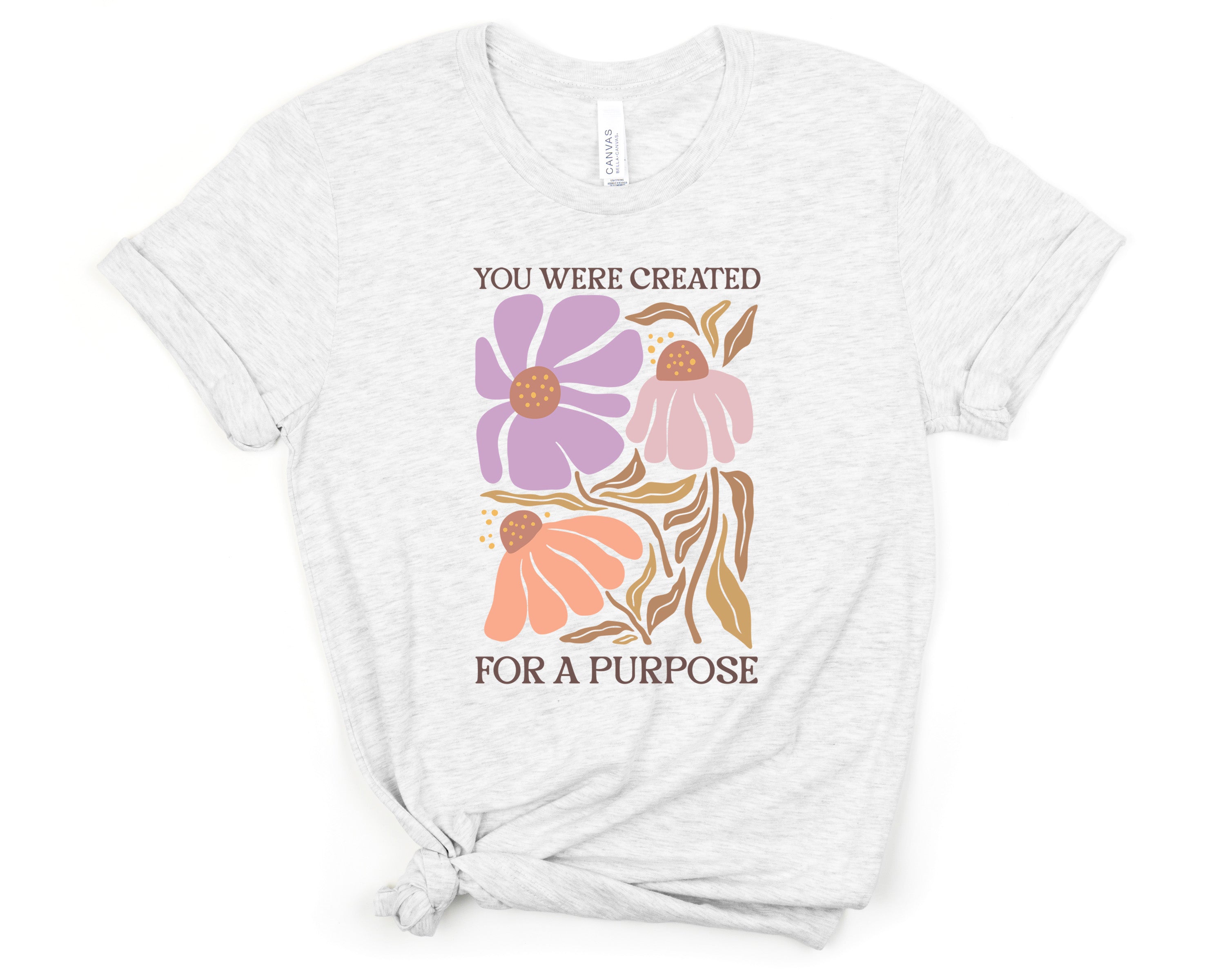 You Were Created for a Purpose DTF Transfer – 11" Inspirational Floral Print