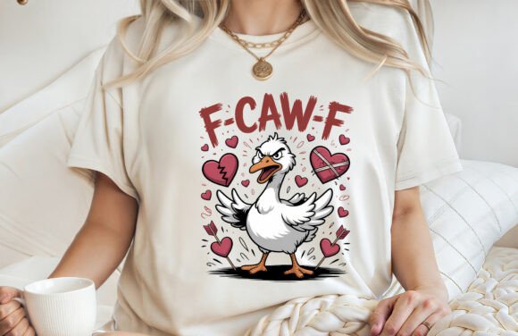 FCAWF DTF Transfer | Funny Valentine Goose Heartbreak Design | Heat Press Ready