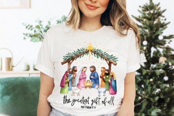The Greatest Gift of All Nativity Scene Christmas DTF Transfer
