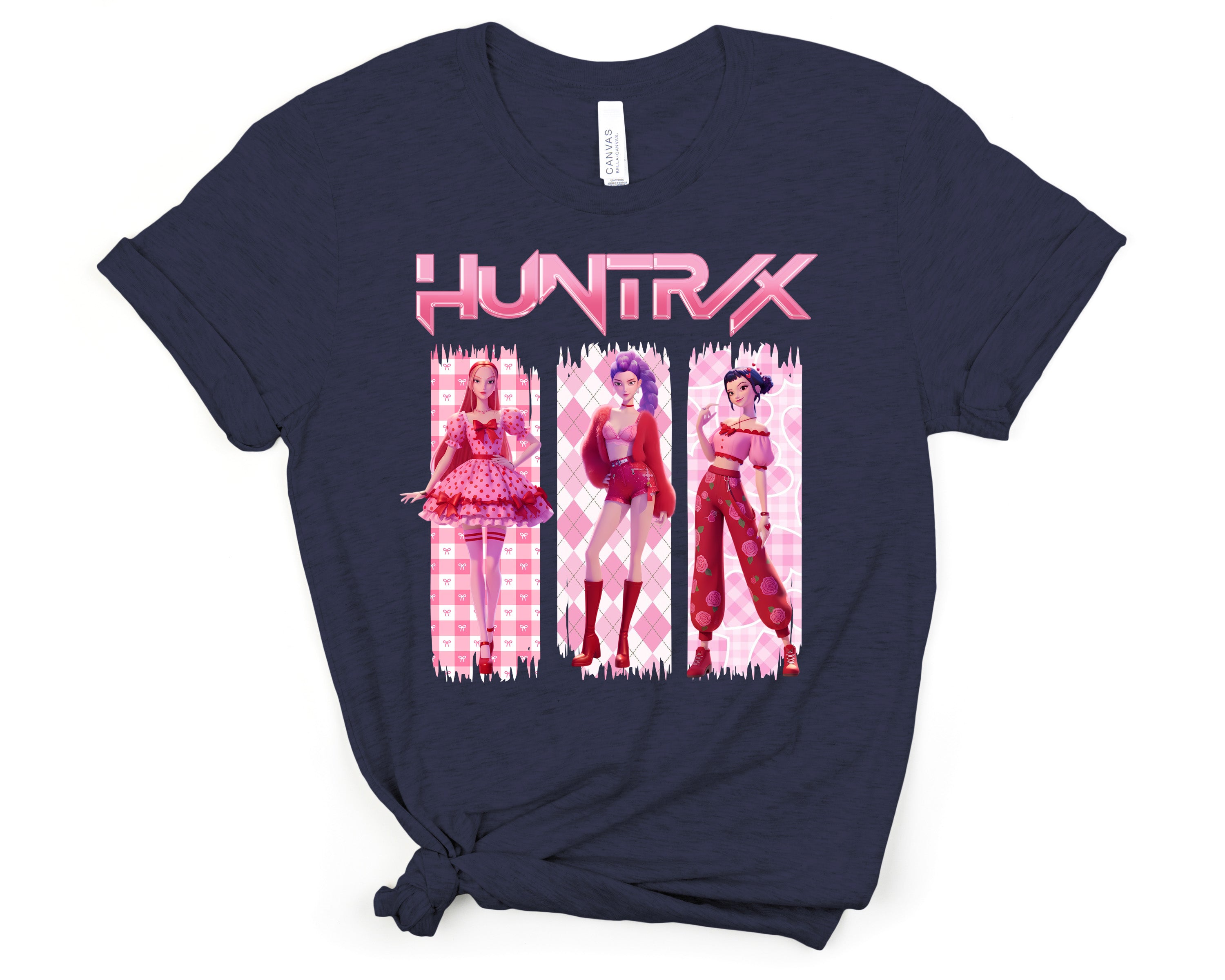 Huntrix Trio Valentine DTF Heat Transfer | Pink Character Panel Design