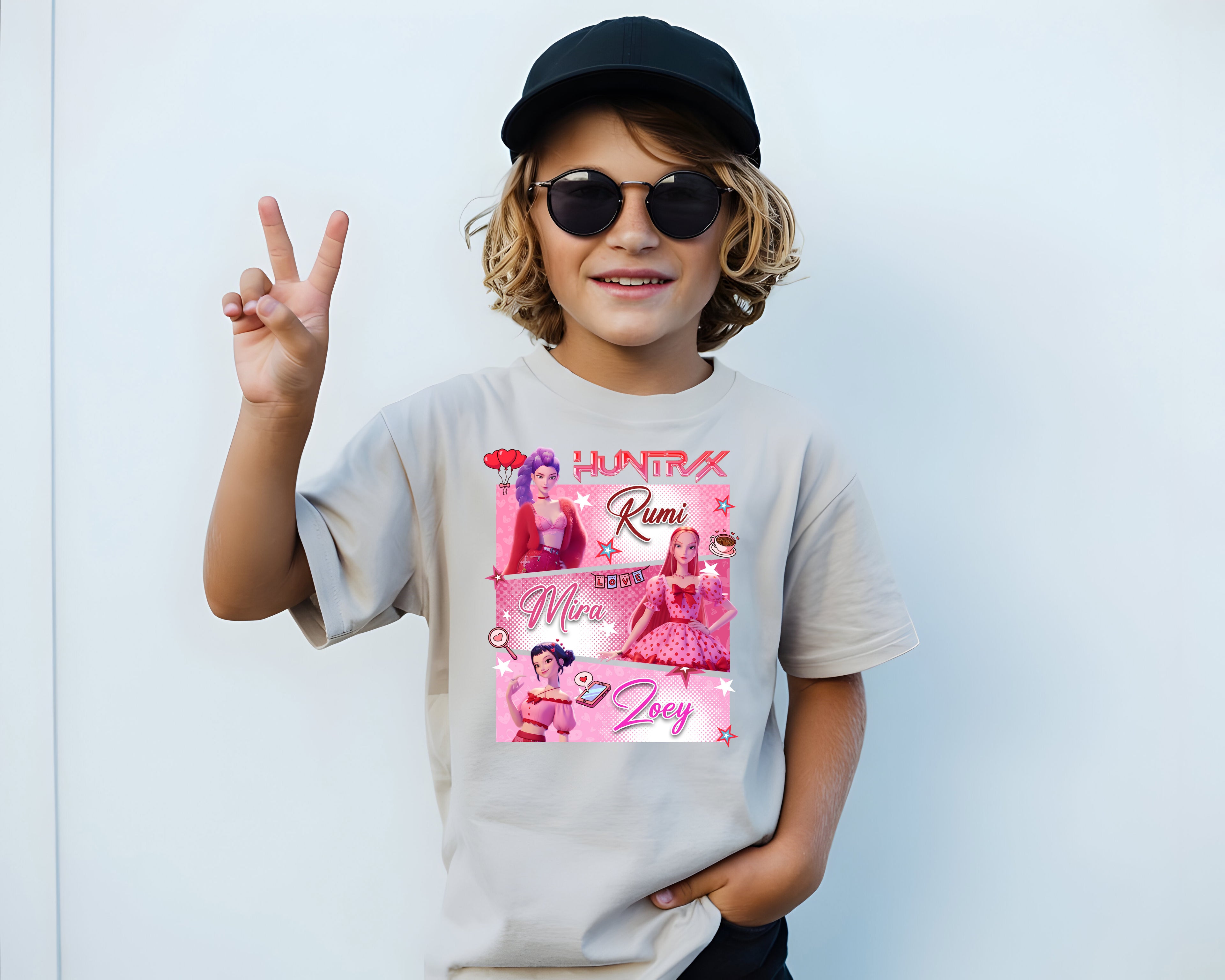 Huntrix Character Valentine DTF Heat Transfer | Rumi, Mira & Zoey