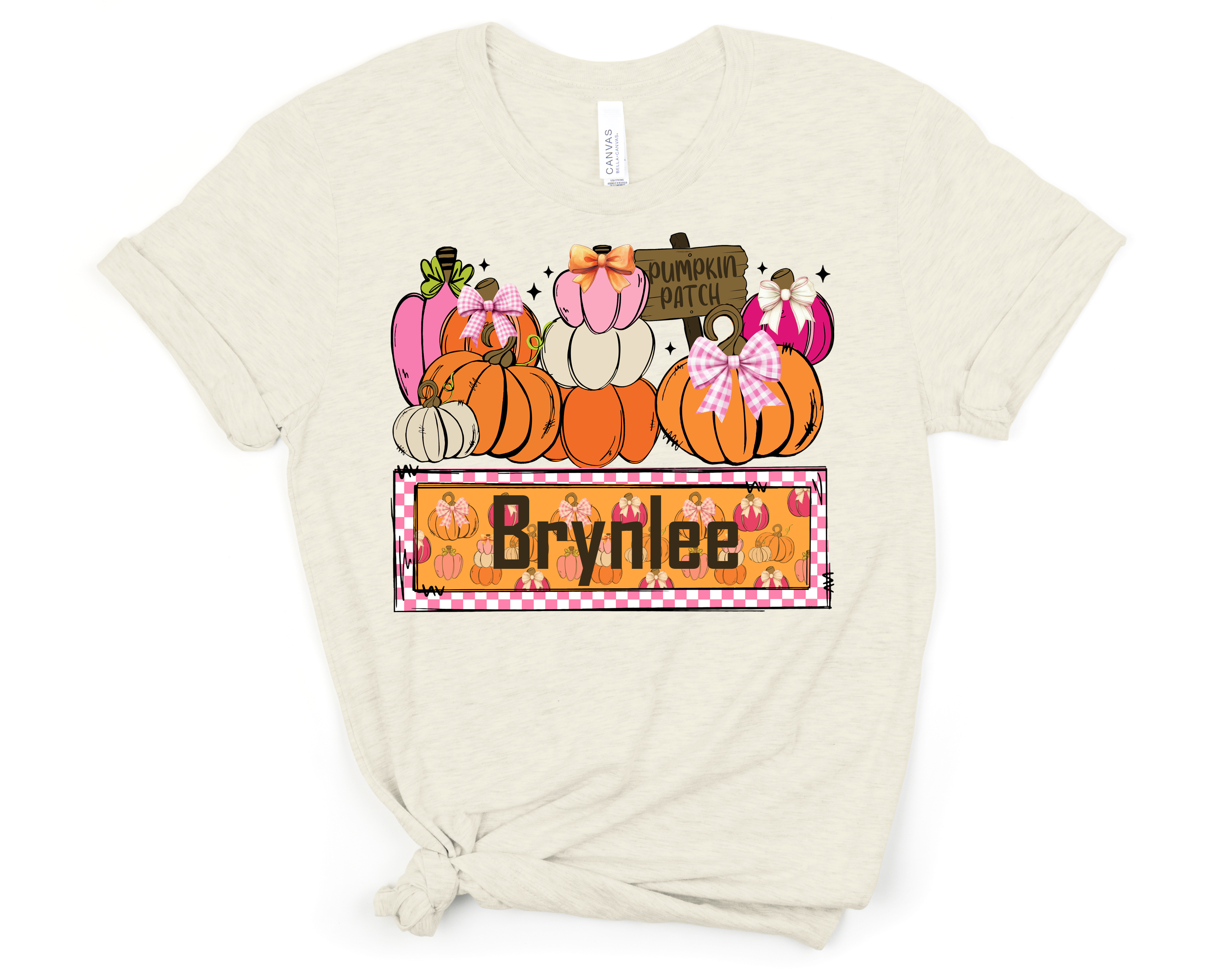 Personalized Pumpkin Patch Fall DTF Transfer – Custom Name Autumn Design- 4.5"