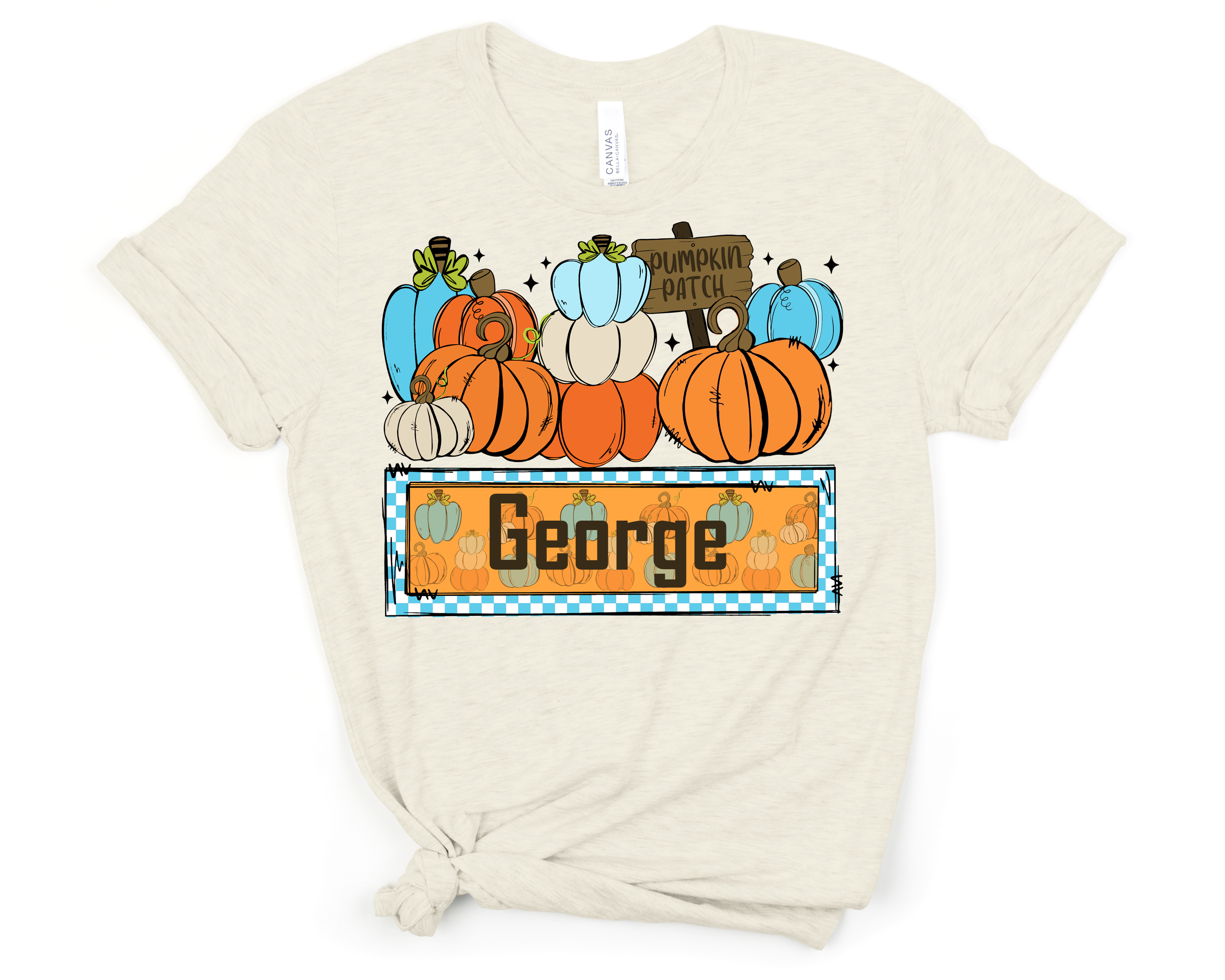 Personalized Pumpkin Patch Fall DTF Transfer – Custom Name Autumn Design 4.5"
